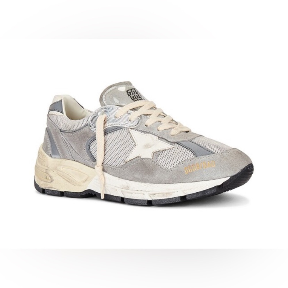 Golden Goose Women Running Dad Sneaker Silver White Gray NIB Auth